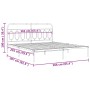 Estructura de cama con cabecero metal negro 160x200 cm de , Camas y somieres - Ref: Foro24-377120, Precio: 118,98 €, Descuent...