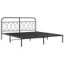 Bed frame with black metal headboard 183x213 cm by , Beds and slatted bases - Ref: Foro24-377122, Price: 124,67 €, Discount: %