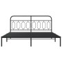 Bed frame with black metal headboard 183x213 cm by , Beds and slatted bases - Ref: Foro24-377122, Price: 124,67 €, Discount: %