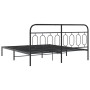 Bed frame with black metal headboard 183x213 cm by , Beds and slatted bases - Ref: Foro24-377122, Price: 124,67 €, Discount: %