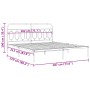 Bed frame with black metal headboard 183x213 cm by , Beds and slatted bases - Ref: Foro24-377122, Price: 124,67 €, Discount: %