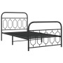 Bed frame with black metal headboard and footboard 100x190cm by , Beds and slatted bases - Ref: Foro24-377129, Price: 88,99 €...