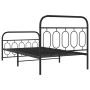 Bed frame with black metal headboard and footboard 100x190cm by , Beds and slatted bases - Ref: Foro24-377129, Price: 88,99 €...