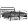 Estructura de cama cabecero y estribo metal negro 135x190 cm de , Camas y somieres - Ref: Foro24-377134, Precio: 130,61 €, De...