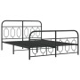 Estructura de cama cabecero y estribo metal negro 135x190 cm de , Camas y somieres - Ref: Foro24-377134, Precio: 130,61 €, De...