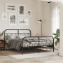 Estructura de cama cabecero y estribo metal negro 135x190 cm de , Camas y somieres - Ref: Foro24-377134, Precio: 130,61 €, De...