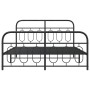 Estructura de cama cabecero y estribo metal negro 135x190 cm de , Camas y somieres - Ref: Foro24-377134, Precio: 130,61 €, De...