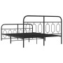 Estructura de cama cabecero y estribo metal negro 135x190 cm de , Camas y somieres - Ref: Foro24-377134, Precio: 130,61 €, De...