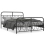 Bed frame with black metal headboard and footboard 140x200 cm by , Beds and slatted bases - Ref: Foro24-377136, Price: 132,92...