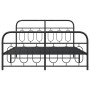 Bed frame with black metal headboard and footboard 140x200 cm by , Beds and slatted bases - Ref: Foro24-377136, Price: 132,92...