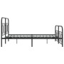 Bed frame with black metal headboard and footboard 140x200 cm by , Beds and slatted bases - Ref: Foro24-377136, Price: 132,92...