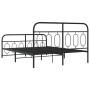 Bed frame with black metal headboard and footboard 140x200 cm by , Beds and slatted bases - Ref: Foro24-377136, Price: 132,92...