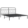 Bed frame with black metal headboard and footboard 193x203 cm by , Beds and slatted bases - Ref: Foro24-377141, Price: 149,44...