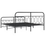 Bed frame with black metal headboard and footboard 193x203 cm by , Beds and slatted bases - Ref: Foro24-377141, Price: 149,44...