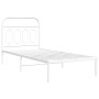 Estructura de cama de metal con cabecero blanco 80x200 cm de , Camas y somieres - Ref: Foro24-377157, Precio: 73,17 €, Descue...