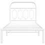 Estructura de cama de metal con cabecero blanco 80x200 cm de , Camas y somieres - Ref: Foro24-377157, Precio: 73,17 €, Descue...