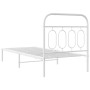 Estructura de cama de metal con cabecero blanco 80x200 cm de , Camas y somieres - Ref: Foro24-377157, Precio: 73,17 €, Descue...