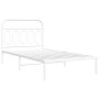 Metal bed frame with white headboard 100x190 cm by , Beds and slatted bases - Ref: Foro24-377160, Price: 77,99 €, Discount: %