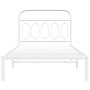 Metal bed frame with white headboard 100x190 cm by , Beds and slatted bases - Ref: Foro24-377160, Price: 77,99 €, Discount: %