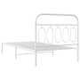 Metal bed frame with white headboard 100x190 cm by , Beds and slatted bases - Ref: Foro24-377160, Price: 77,99 €, Discount: %