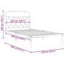 Metal bed frame with white headboard 100x190 cm by , Beds and slatted bases - Ref: Foro24-377160, Price: 77,99 €, Discount: %