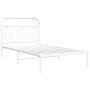 Metal bed frame with white headboard 107x203 cm by , Beds and slatted bases - Ref: Foro24-377162, Price: 83,02 €, Discount: %