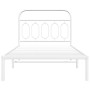 Metal bed frame with white headboard 107x203 cm by , Beds and slatted bases - Ref: Foro24-377162, Price: 83,02 €, Discount: %