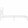 Metal bed frame with white headboard 107x203 cm by , Beds and slatted bases - Ref: Foro24-377162, Price: 83,02 €, Discount: %