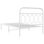 Metal bed frame with white headboard 107x203 cm by , Beds and slatted bases - Ref: Foro24-377162, Price: 83,02 €, Discount: %