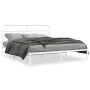 Estructura de cama con cabecero metal blanca 160x200 cm de , Camas y somieres - Ref: Foro24-377169, Precio: 118,99 €, Descuen...