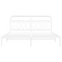 Estructura de cama con cabecero metal blanca 160x200 cm de , Camas y somieres - Ref: Foro24-377169, Precio: 118,99 €, Descuen...