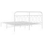 Estructura de cama con cabecero metal blanca 160x200 cm de , Camas y somieres - Ref: Foro24-377169, Precio: 118,99 €, Descuen...