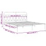 Estructura de cama con cabecero metal blanca 160x200 cm de , Camas y somieres - Ref: Foro24-377169, Precio: 118,99 €, Descuen...