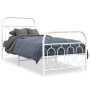 Estructura cama metal con cabecero y pie cama blanca 90x190 cm de , Camas y somieres - Ref: Foro24-377176, Precio: 86,07 €, D...