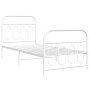 Metal bed frame with white headboard and footboard 90x190 cm by , Beds and slatted bases - Ref: Foro24-377176, Price: 86,07 €...