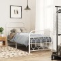 Metal bed frame with white headboard and footboard 90x190 cm by , Beds and slatted bases - Ref: Foro24-377176, Price: 86,07 €...