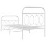 Metal bed frame with white headboard and footboard 90x190 cm by , Beds and slatted bases - Ref: Foro24-377176, Price: 86,07 €...