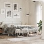 Metal bed frame with white headboard and footboard 135x190 cm by , Beds and slatted bases - Ref: Foro24-377183, Price: 130,61...