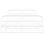 Metal bed frame with white headboard and footboard 135x190 cm by , Beds and slatted bases - Ref: Foro24-377183, Price: 130,61...