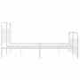 Metal bed frame with white headboard and footboard 135x190 cm by , Beds and slatted bases - Ref: Foro24-377183, Price: 130,61...