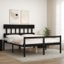 Double bed for seniors with black solid wood headboard by vidaXL, Beds and slatted bases - Ref: Foro24-3195425, Price: 157,07...