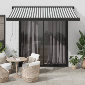 Retractable awning made of aluminum and anthracite gray and white fabric, measuring 3x2.5 meters. by , Awnings - Ref: Foro24-...