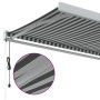 Retractable aluminum awning with anthracite gray and white fabric, 5x3 m. by , Awnings - Ref: Foro24-3216137, Price: 789,80 €...