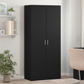 Black plywood shoe cabinet 80x39x178 cm by , Shoe racks and shoe organizers - Ref: Foro24-3276673, Price: 170,28 €, Discount: %