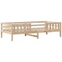 Set de cama y banco con techo madera maciza de pino 90x200 cm de , Camas y somieres - Ref: Foro24-3282174, Precio: 316,28 €, ...