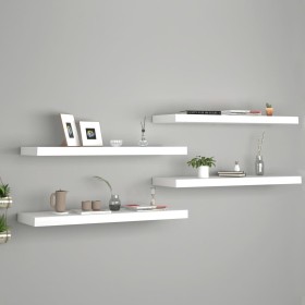 Floating wall shelves 4 pcs MDF white 80x23.5x3.8 cm by vidaXL, Shelves and shelves - Ref: Foro24-323816, Price: 61,88 €, Dis...