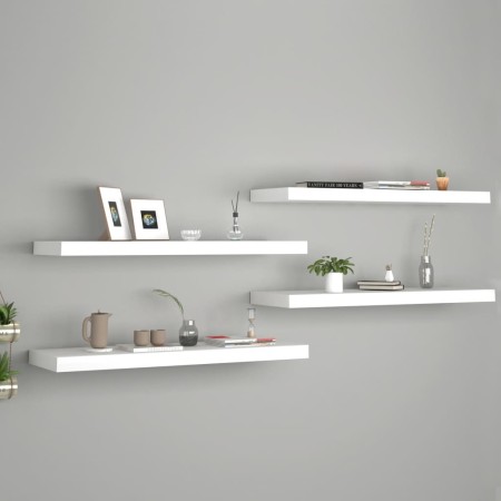 Floating wall shelves 4 pcs MDF white 80x23.5x3.8 cm by vidaXL, Shelves and shelves - Ref: Foro24-323816, Price: 61,88 €, Dis...