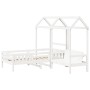 Bett- und Bank-Set mit massivem Dach aus weißer Kiefer 90x190 cm von , Betten und Lattenroste - Ref: Foro24-3282181, Preis: 3...