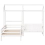 Bed set and bench with solid white pine roof 90x190 cm by , Beds and slatted bases - Ref: Foro24-3282181, Price: 362,66 €, Di...