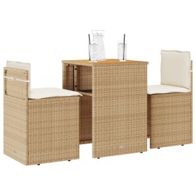 Gartenstühle und Tisch 3 Stück synthetisches Rattan Kissen beige von , Gartensets - Ref: Foro24-4003877, Preis: 200,71 €, Rab...